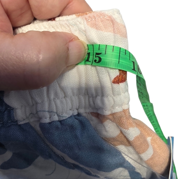 Cynthia Rowley Linen Wide Leg Cropped Pants W/Pastel Tropical Design Size Large - Picture 6 of 8